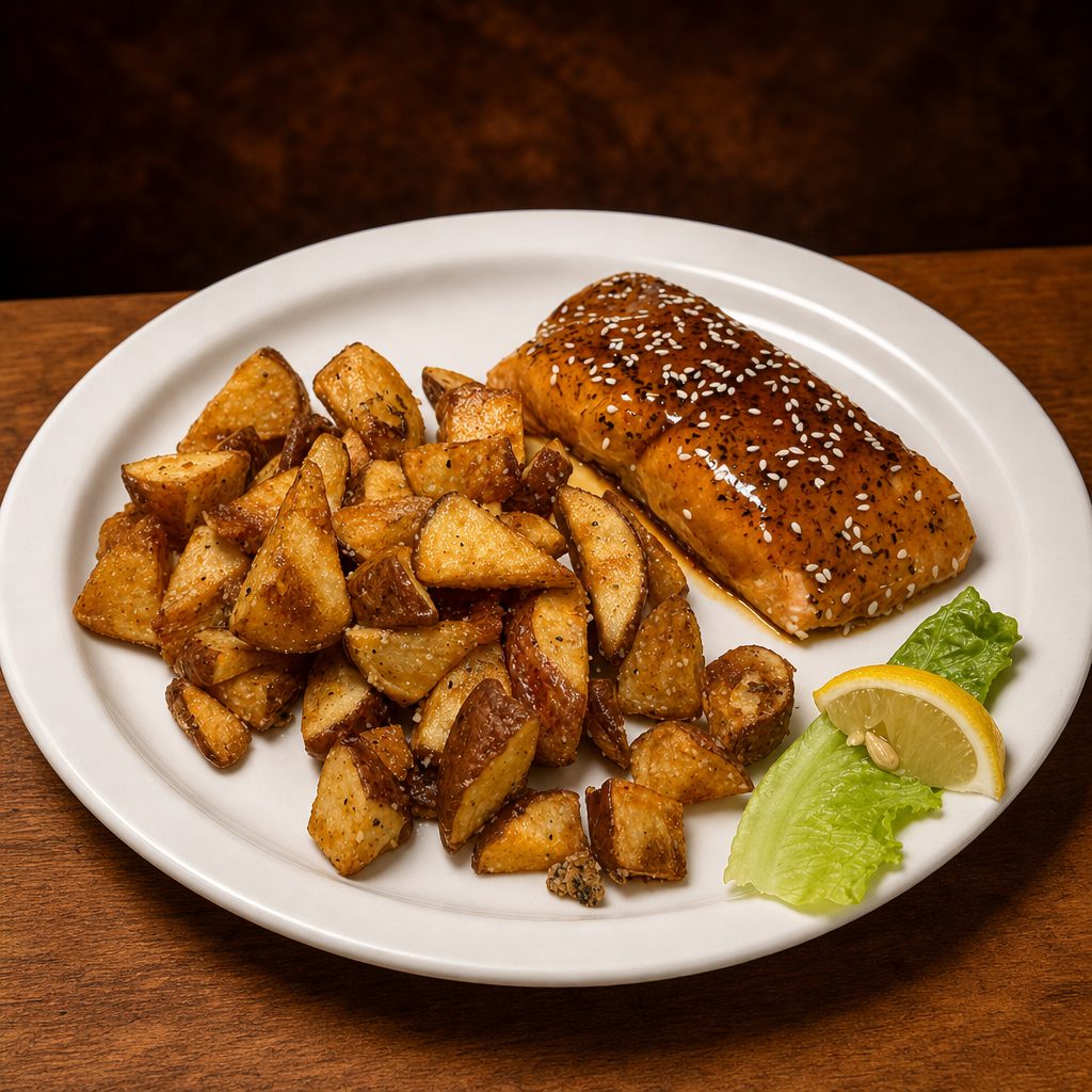 Baked Bourbon Salmon.