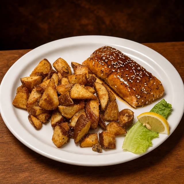 Baked Bourbon Salmon.